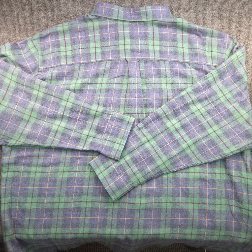 IZOD Mens 3XLT Blue Green Stratton Flannel Shirt Big & Tall Plaid Button Up NWT - Picture 7 of 9